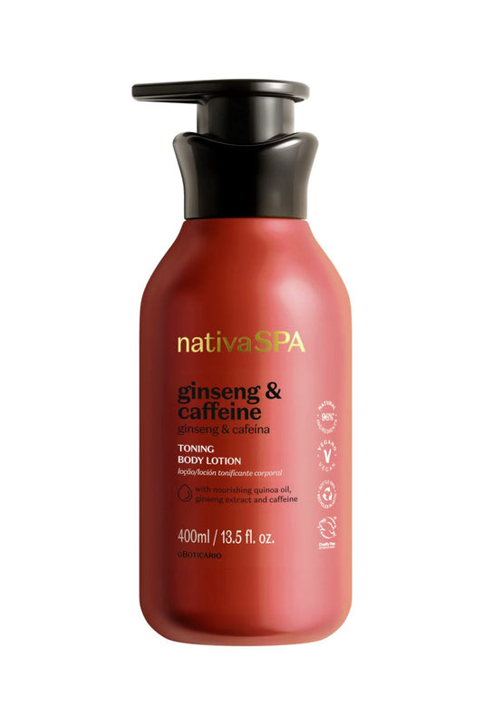 Loción corporal tonificante con ginseng y cafeína de Nativa Spa