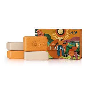 Jabones vegetales puros en barra Natura Ekos Tukuma cremosos y exfoliantes (4 x 100 g)