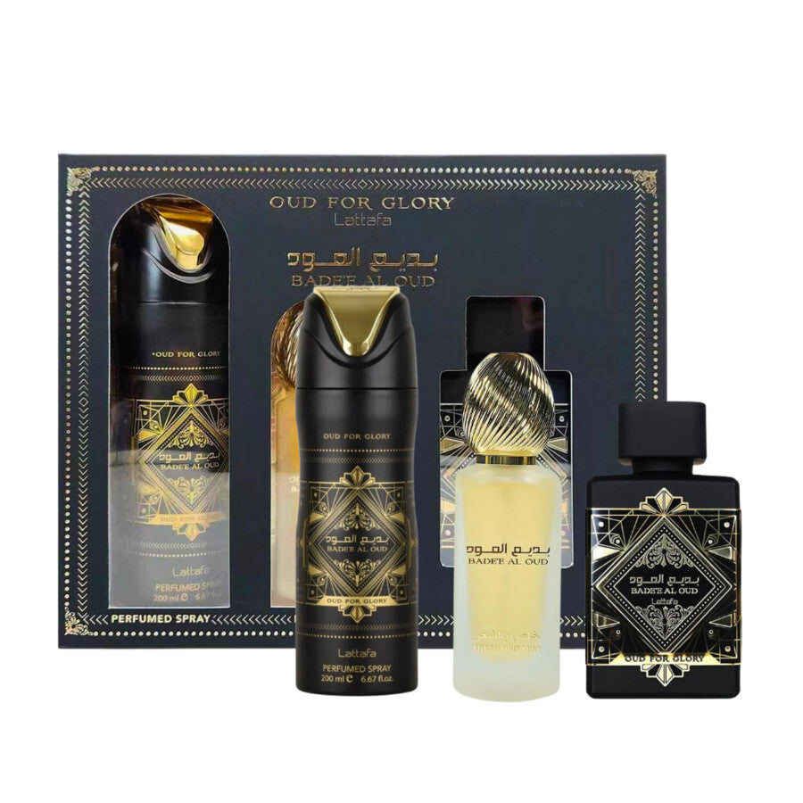 Lattafa Badee Al Oud For Men 3 Piece Gift Set